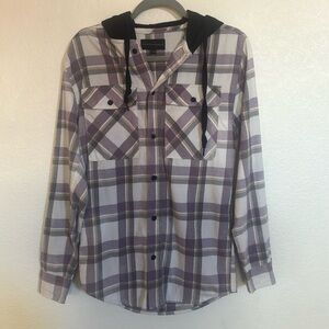 Purple plaid flannel with hood